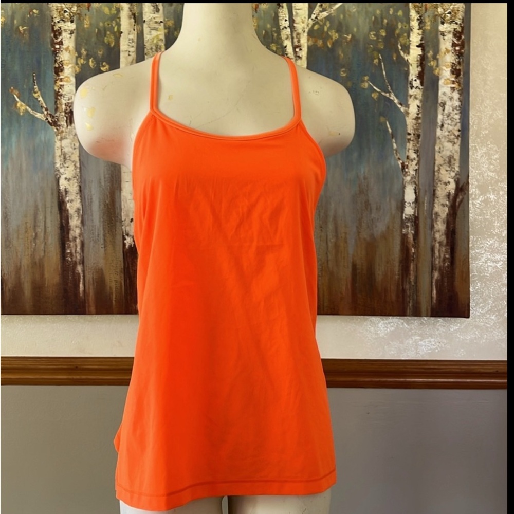 Lululemon Athletica Orange Fitted Amped Tank Top